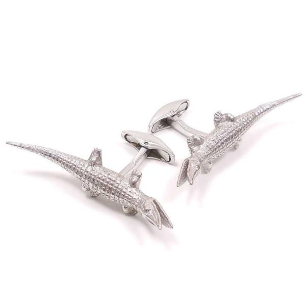 カフスボタン カフリンクス シルバー925 ワニ イタリア製 ベルフィオーレ メンズ プレゼント ギ...