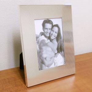 名入れ刻印シルバーフォトフレーム（刻印別料金） ドットパターン 縦横