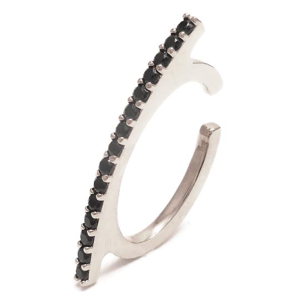 イヤーカフ イヤカフ バータイプ ブラック・キュービックジルコニア シンプル レディース メンズ ジ...