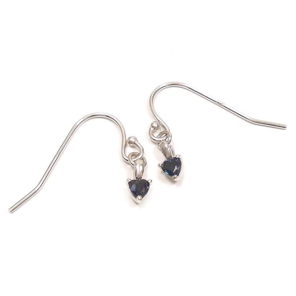 entiere アンティエーレ ピアス 誕生石 ハート 9月 サファイア シルバー925 ロジウムメ...