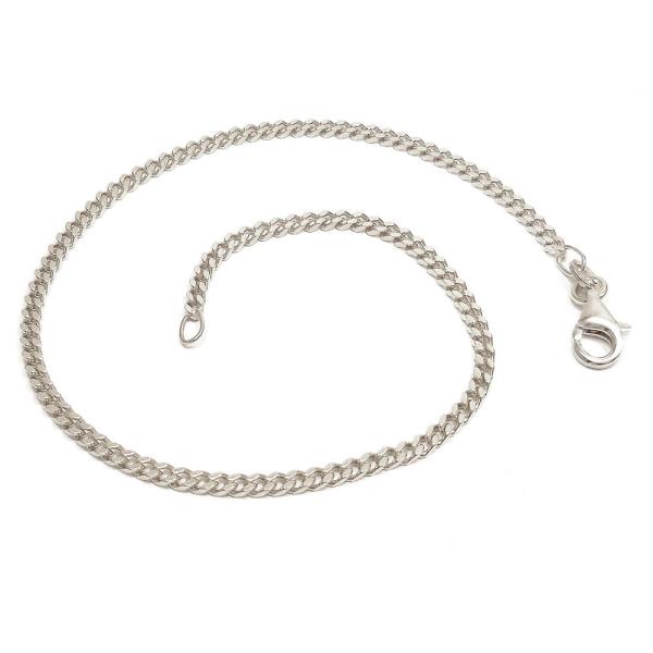 アンクレット つけっぱなし メンズ 喜平チェーン 2.5mm 26cm シルバー925 ロジウムメッ...