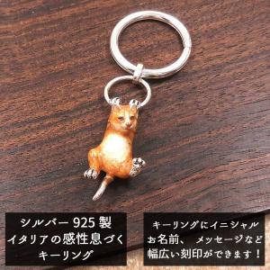 キーホルダー キーリング シルバー925 ぶら下がりネコ 茶トラ エナメル彩色 名前 イニシャル メッセージ刻印 イタリア製 サツルノ Pcni Cs164br インポートギフト アンティエーレ 通販 Yahoo ショッピング