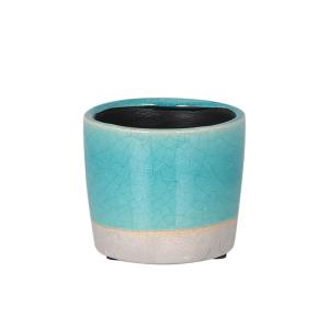 ダルトン DULTON カラー グレイズド ポット カバー COLOR GLAZED POT COVER TURQUOISE｜entotsu