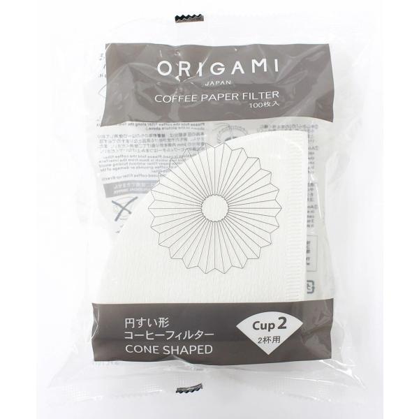 ORIGAMI Paper Filter ペーパーフィルター 2杯用 100枚入り 円すい形 Cup...