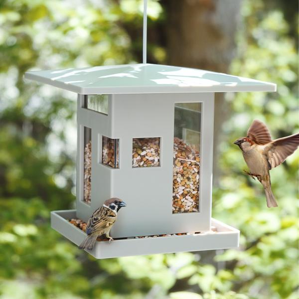 エサ台 餌箱 野鳥 観察 バードウォッチング トリ 家 屋根 ペット インテリア ギフト プレゼント...