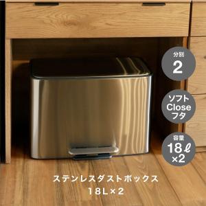 SONGMICS ゴミ箱 2分別 20L+30L 幅29cm 観音開き ペダル式 スリム ふた