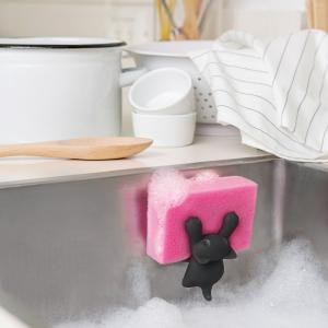 スポンジ置き スポンジ ケース 猫 グレーキャット キャット キッチンアイテム キッチングッズ 雑貨 シンク OTOTO オトト スクラビースポンジホルダー グレー KK