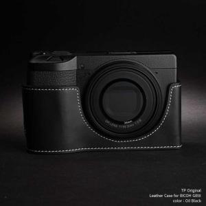 TP Original Leather Camera Body Case for RICOH GR III Oil Black リコー GR3 本革 レザー カメラケース EZ Series TB04GR3-BK｜enu-shouten