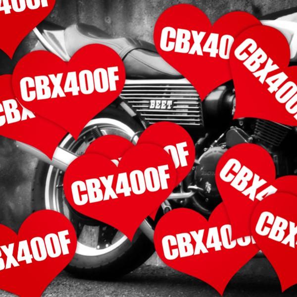 CBX400F HEART RED STICKER - シービーエックス ハート レッド ステッカ ...