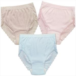 安心 吸収パンツ 3色組 バックレース 婦人 日本製 スピード吸収＆消臭 保湿タイプ 旅行 尿漏れ ちょい漏れ 軽失禁 (サックス・ピンク・モカ)