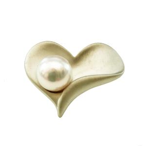 ピンブローチ タックピン アコヤ真珠 ト音記号 パール ブローチ 音符