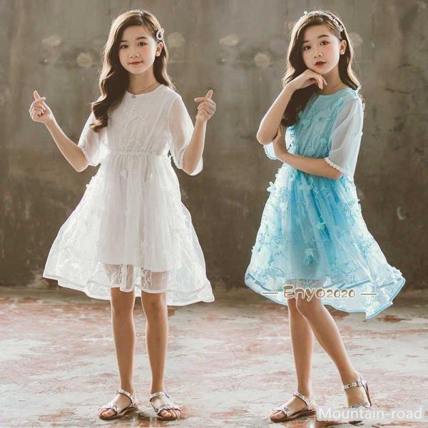 子供ドレス 発表会 結婚式 夏 子供 キッズ 花タップリ 半袖 ドレス ワンピース パーティードレス...