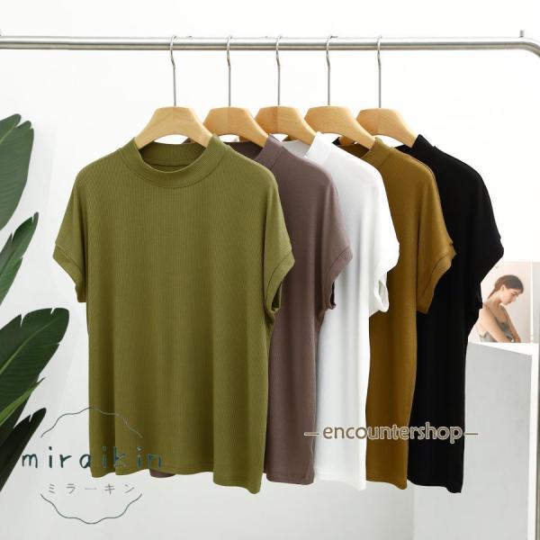 Tシャツ 半袖Tシャツ レディース 無地 カラバリ 薄手 ゆったり 通勤 大きいサイズ 春 夏 大人...