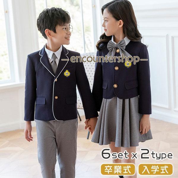 スーツ 子供 女の子 6点セット 入学式 卒業式 シャツ 蝶ネクタイ 靴下 ワンピース ジャケット ...