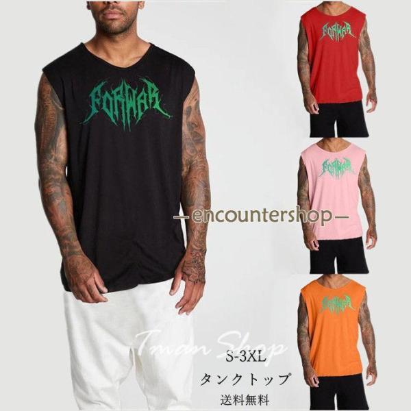 タンクトップ メンズ tシャツ ノースリーブ トップス トレーニングウェア ゆったり 大きいサイズ ...