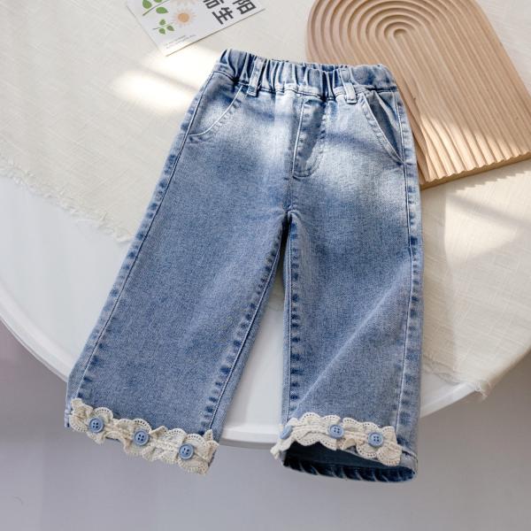 デニムパンツ 子供服 キッズ 女の子 カーゴパンツ デニム サイドポケット ウエストゴム 春 夏 秋...