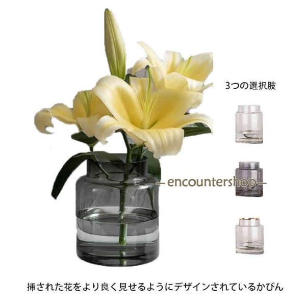 花瓶 ガラス 北欧 フラワーベース おしゃれ かびん 吹きガラス グラス 花瓶 ホルムガード  透明...