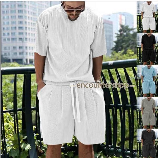 ショーツセット ジャージ パンツ 2点セット 夏 メンズ上下セット メンズファション カジュアル 3...
