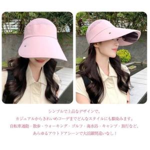 サングラス一体型 つば広帽子 レディース サン...の詳細画像4