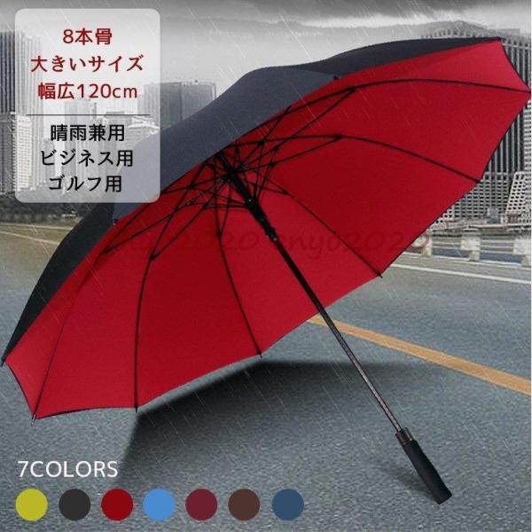 傘 晴雨兼用 ビジネス 通勤 自動開 8本骨 長傘 ゴルフ 男女兼用 紫外線 日焼け 日よけ レディ...
