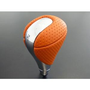 【正規国内レクサス純正】レクサス IS-F 純正 シフトノブ ホンダ シビック ストリーム用 オレンジ メッキ/本革｜enzo-machina