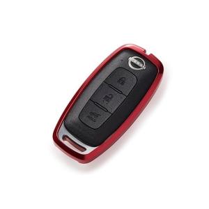 日産コレクション インテリジェントキーケース シリコンタイプ レッドクローム 代引不可商品 ニッサン キーカバー キーケース