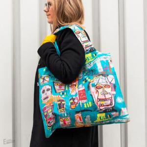 ジャン＝ミシェル バスキア エコバッグ LOQI トート サブバッグ バッグインバッグ リサイクルポリエステル素材 おしゃれ 海外 輸入 デザイン アート 絵画