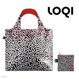 LOQI キース・ヘリング エコバッグ ポーチ付き MUSEUM Collection KEITH HARING Untitled Recycled Bag KH.PL.R 50×42 cm｜eoffice