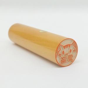 印鑑 はんこ 猫の印鑑【押すネコ】上柘植(アカ...の詳細画像3