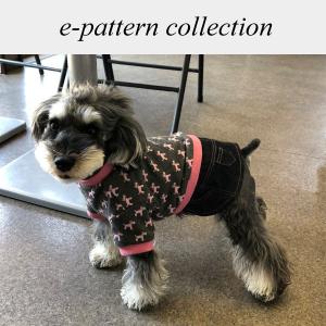 犬服型紙　デニムスカート付きTシャツ　小型犬　小型犬ロング　中型犬用　テキスト付き