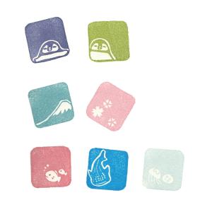 消しゴムはんこ｜お名前スタンプ（ミニサイズ2×2cm）文字入れセミ