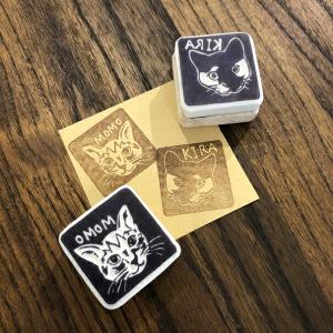 消しゴムはんこ｜お名前スタンプ（ミニサイズ2×2cm）文字入れセミ