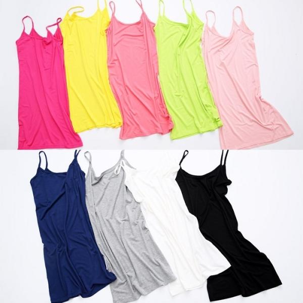 OP249 無地 シンプル キャミワンピ インナー ペチコート ボディコン ワンピ ワンピース ミニ...