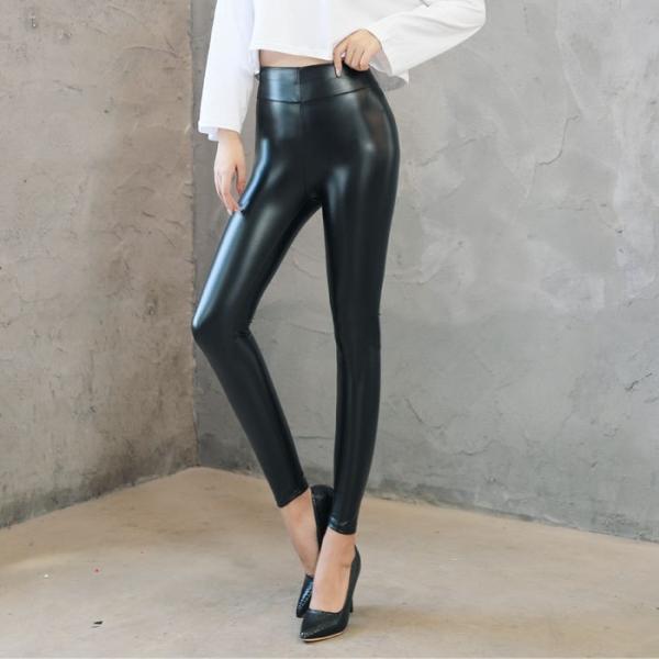 SP001 レザー風 PU エナメル レギンス スパッツ タイト ヨガ トレーニング 光沢 無地 ス...