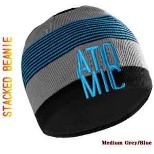 ATOMIC 帽子 ビーニー AMT STACKED BEANIE◆Medium Grey/Blue◆AL5008310｜epicacom