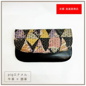 京都 浪速屋 L字ファスナー式長財布 エナメルクロコ 送料無料
