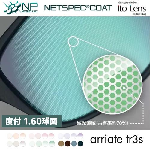 【度付き】眼精疲労予防 ネッツペックコート 1.60 球面レンズ 2枚1組 アリアーテカラー イトー...