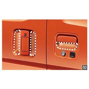 700系アトレーバン　純正ドアハンドル　トニコオレンジ アトレー 700系：純正 ドアハンドルプロテクション（クリア