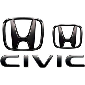 シビック FL1：純正 ブラックエンブレム（Hマーク2個＋車名エンブレム／ブラッ ククローム）(廃盤...