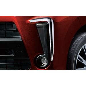 ムーヴ フォグランプガーニッシュ（メッキ+ピアノブラック調