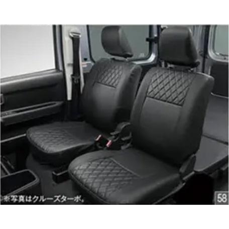 ハイゼットカーゴ S700V/S710V：純正 本革風フロントシートカバー(分離式ヘッドレスト・セン...