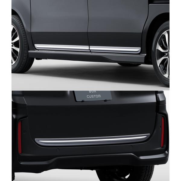 N-BOXカスタム JF5 JF6：純正 サイド＆テールゲートガーニッシュ(フロント・リアドア各左右...