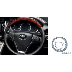 ヴォクシー トヨタ ヴォクシー「純正用品」ウッド調ステアリング(黒木