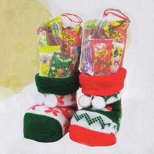 クリスマス景品 お菓子入ニットブーツ 100セット : イベント用品販売店