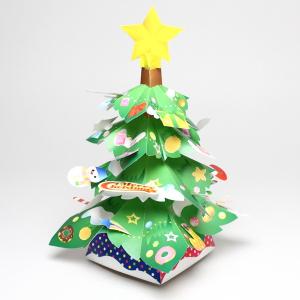 ペーパークラフト(型抜き)　グリーンクリスマスツリー　まとめ買い40セット｜epkyoto