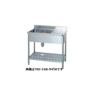 タニコー 業務用ステンレス製1槽式シンク バックガード付 H95×75×60cm タニコー 1槽シンク W450×D600×H800mm 深槽270mm バックガードD90×H150mm