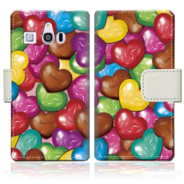 シンプルスマホ3 509SH 手帳型スマートフォンケースカバー CHOCOLATEデザイン