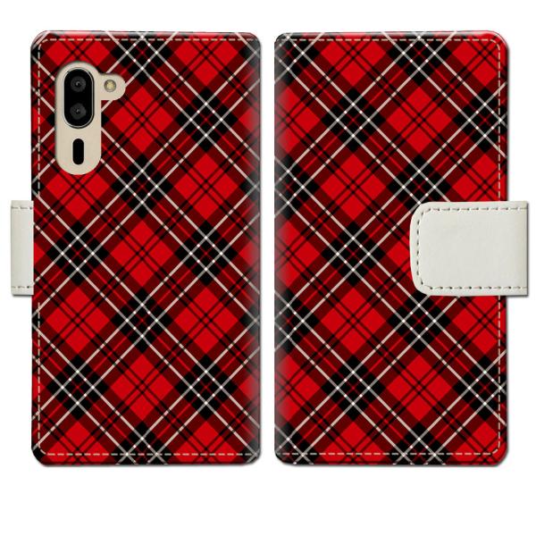 softbank シンプルスマホ5 A001SH 手帳型ケース AKチェックデザイン