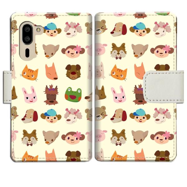softbank シンプルスマホ5 A001SH 手帳型ケース ANIMALSデザイン