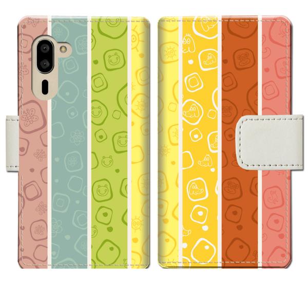 softbank シンプルスマホ5 A001SH 手帳型ケース Cストライプデザイン